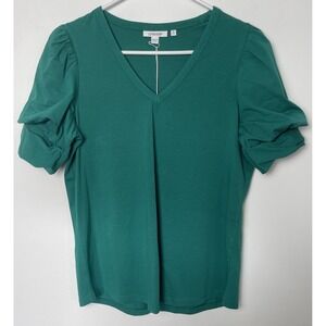 Chico's Knit Draped Sleeve Tee Ceramic Green Size 0 NWT